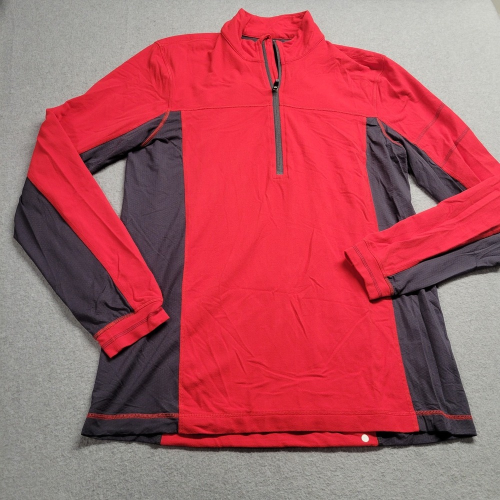 Lululemon Metal Vent Tech 1/4 Zip Pullover Red Grey Mens Large L Running Top